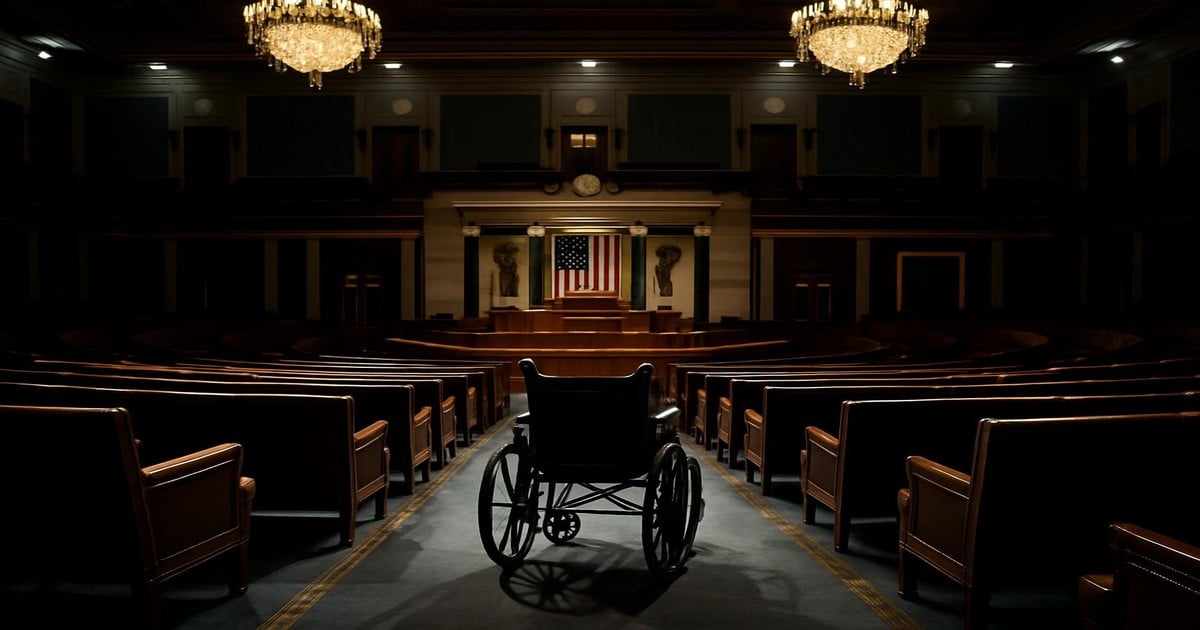 Empty wheelchair in the House chamber